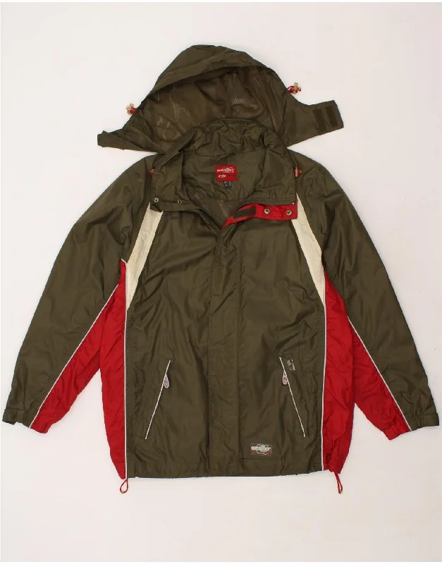 Men's Coats with VentilationTCM Mens Hooded Rain Jacket UK 38 Medium Green Colourblock Polyamide Men's Coats with VentilationTCM Mens Hooded Rain Jacket UK 38 Medium Green Colourblock Polyamide