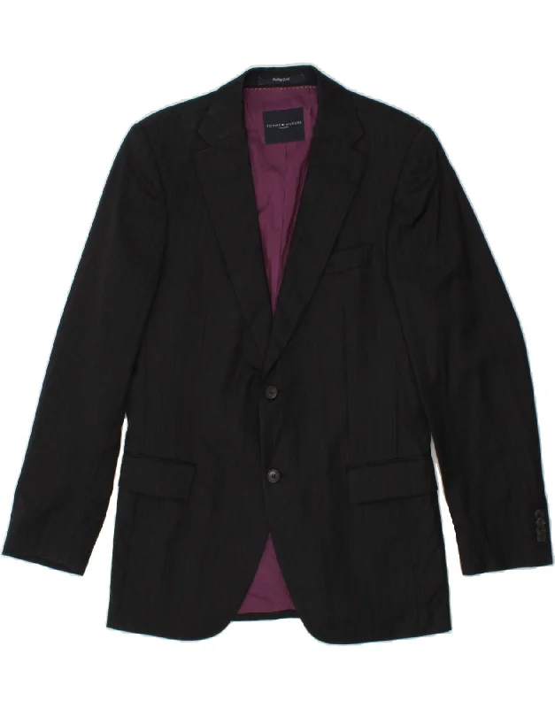 Men's Coats with Flannel LiningTOMMY HILFIGER Mens 2 Button Blazer Jacket IT 48 Medium Black Striped Men's Coats with Flannel LiningTOMMY HILFIGER Mens 2 Button Blazer Jacket IT 48 Medium Black Striped