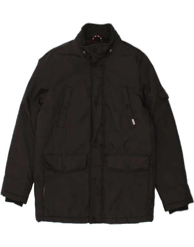 Modern Men's Field JacketsTOMMY HILFIGER Mens Hooded Windbreaker Jacket UK 40 Large Black Polyester