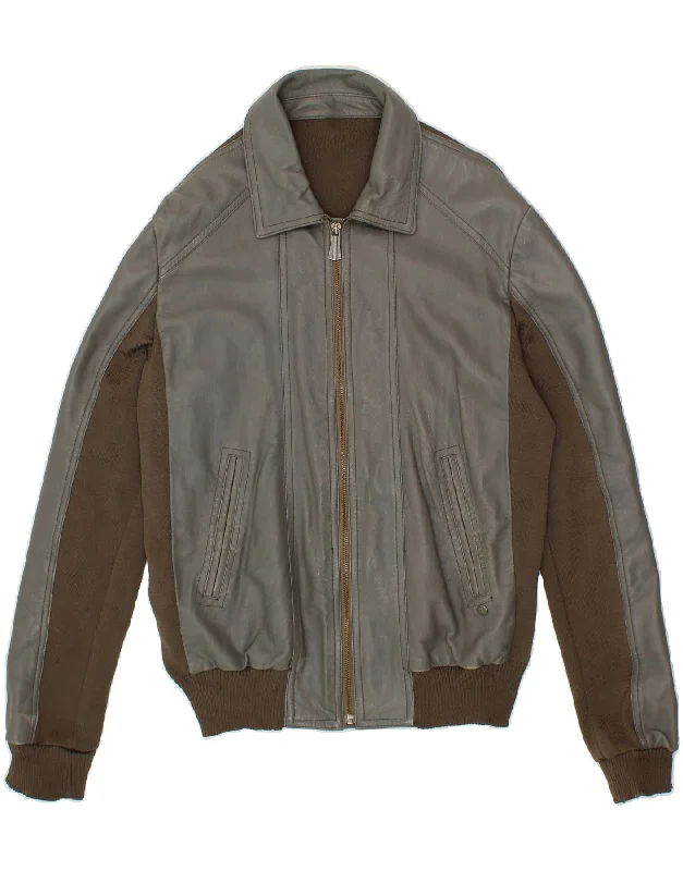 Men's Coats with Hand WarmersTRUSSARDI JEANS Mens Bomber Jacket IT 52 XL Brown Colourblock Leather Men's Coats with Hand WarmersTRUSSARDI JEANS Mens Bomber Jacket IT 52 XL Brown Colourblock Leather