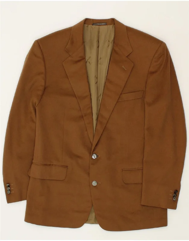 Men's Coats with Modern CutsTRUSSARDI Mens 2 Button Blazer Jacket UK 38 Medium Brown