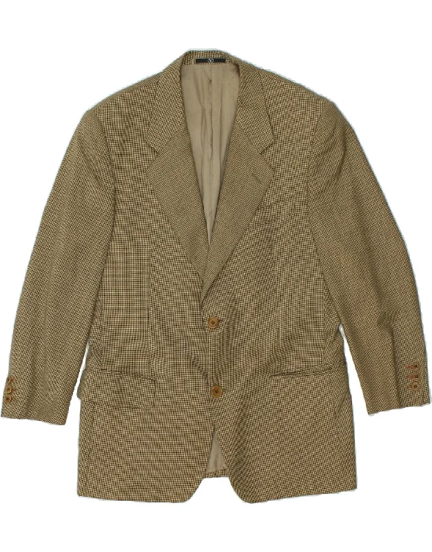 Men's Coats for Outdoor ActivitiesVALENTINO Mens 2 Button Blazer Jacket IT 50 Large Beige Houndstooth Wool Men's Coats for Outdoor ActivitiesVALENTINO Mens 2 Button Blazer Jacket IT 50 Large Beige Houndstooth Wool