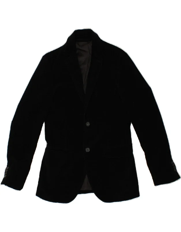 Stylish Men's Biker JacketsVINTAGE Mens 2 Button Blazer Jacket IT 44 XS Black Cotton