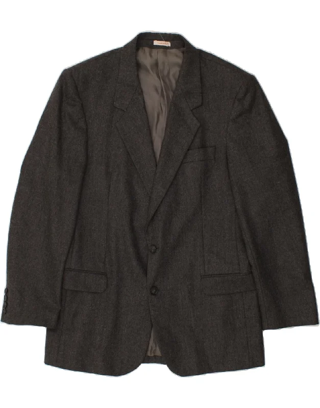 Men's Coats with LiningVINTAGE Mens 2 Button Blazer Jacket IT 50 Large Grey