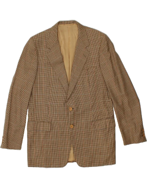 Men's Coats with Hand WarmersVINTAGE Mens 2 Button Blazer Jacket IT 52 XL Green Houndstooth Wool Men's Coats with Hand WarmersVINTAGE Mens 2 Button Blazer Jacket IT 52 XL Green Houndstooth Wool