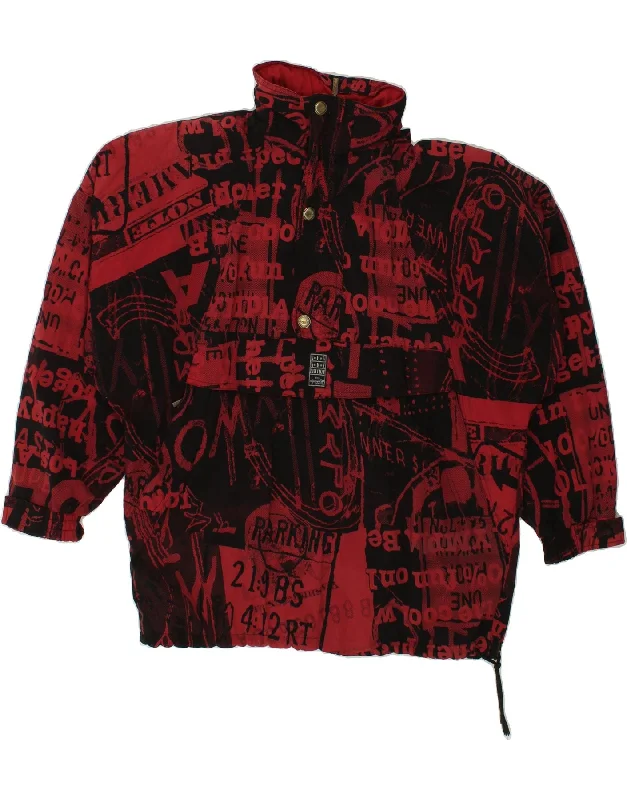 Men's Coats with Reflective StripesVINTAGE Mens Abstract Pattern Hooded Anorak Jacket UK 40 Large Red Men's Coats with Reflective StripesVINTAGE Mens Abstract Pattern Hooded Anorak Jacket UK 40 Large Red