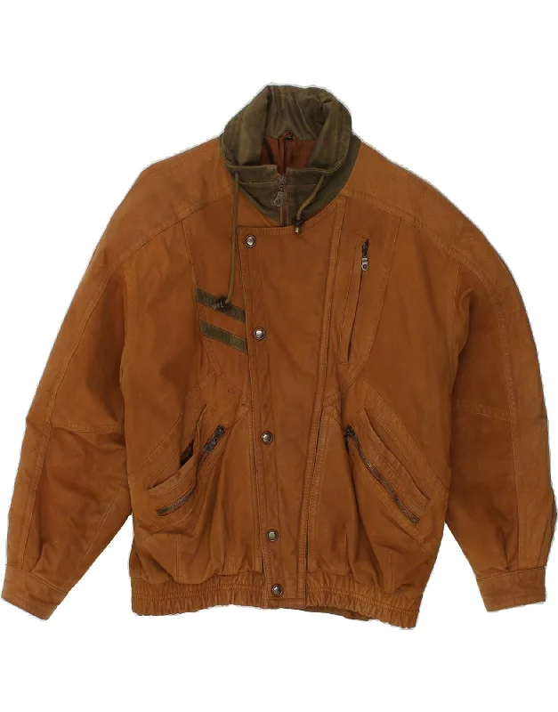 Men's Coats with Vintage StyleVINTAGE Mens Bomber Jacket UK 36 Small Brown