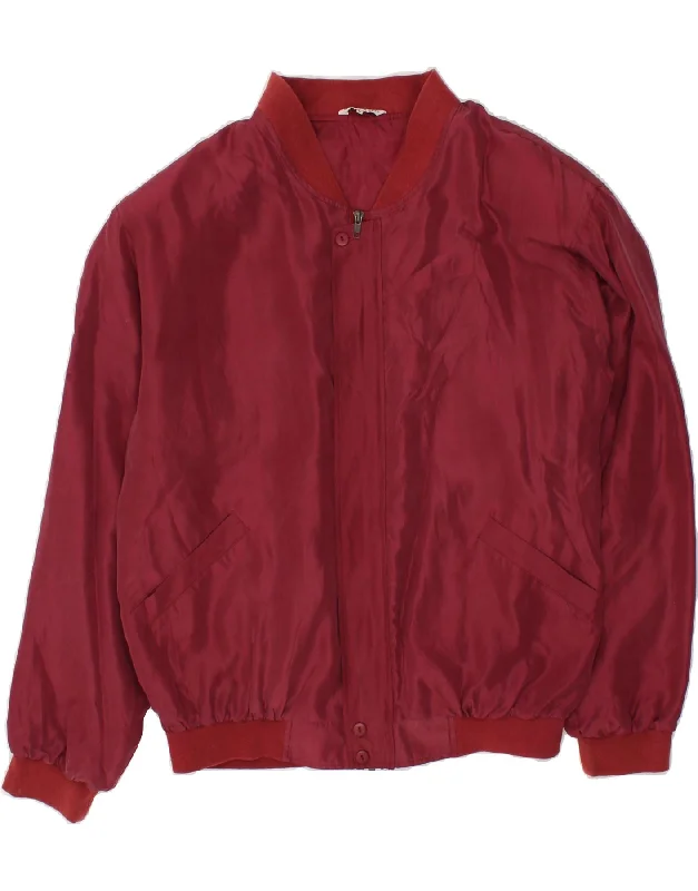 Men's Coats for Every BudgetVINTAGE Mens Bomber Jacket UK 40 Large Burgundy Silk