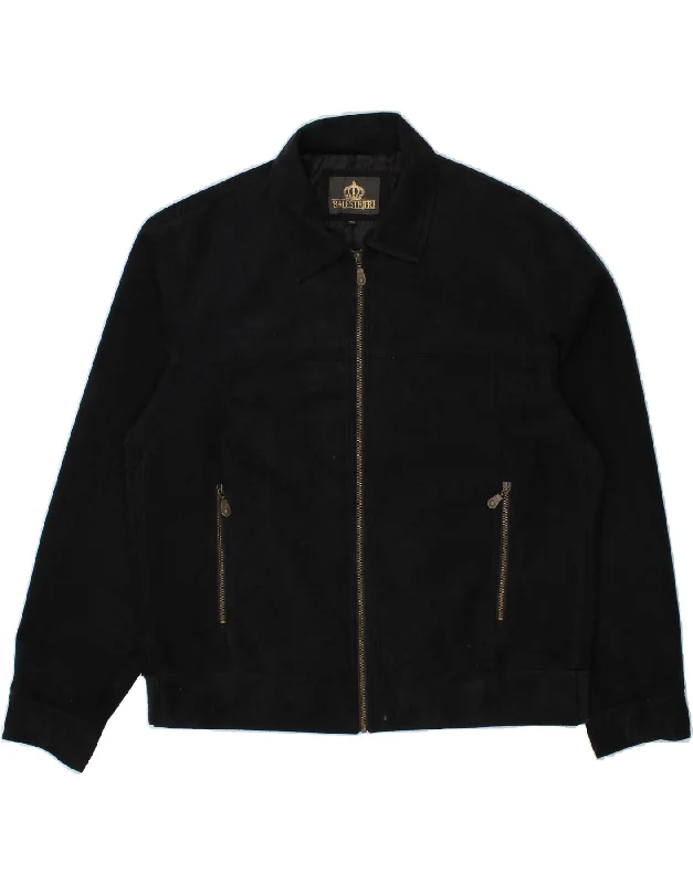 Men's Coats for SkiingVINTAGE Mens Bomber Jacket UK 44 2XL Navy Blue Polyester