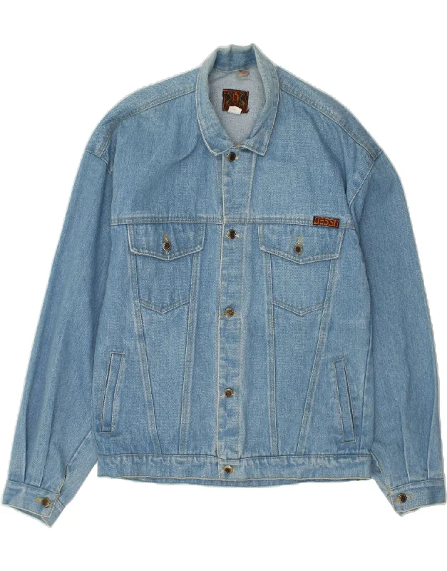 High-Quality Men's Duffle CoatsVINTAGE Mens Denim Jacket IT 54 2XL Blue Cotton