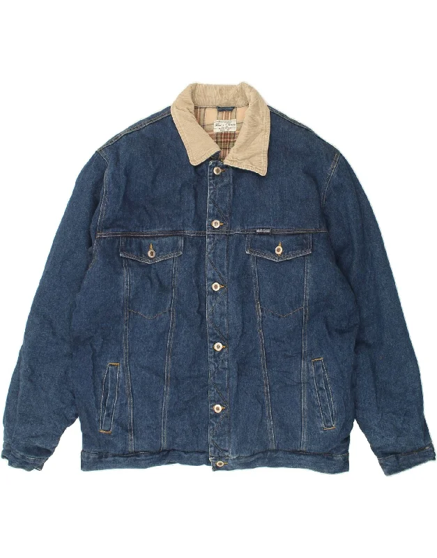 Men's Coats for WorkVINTAGE Mens Denim Jacket UK 44 2XL Blue Cotton