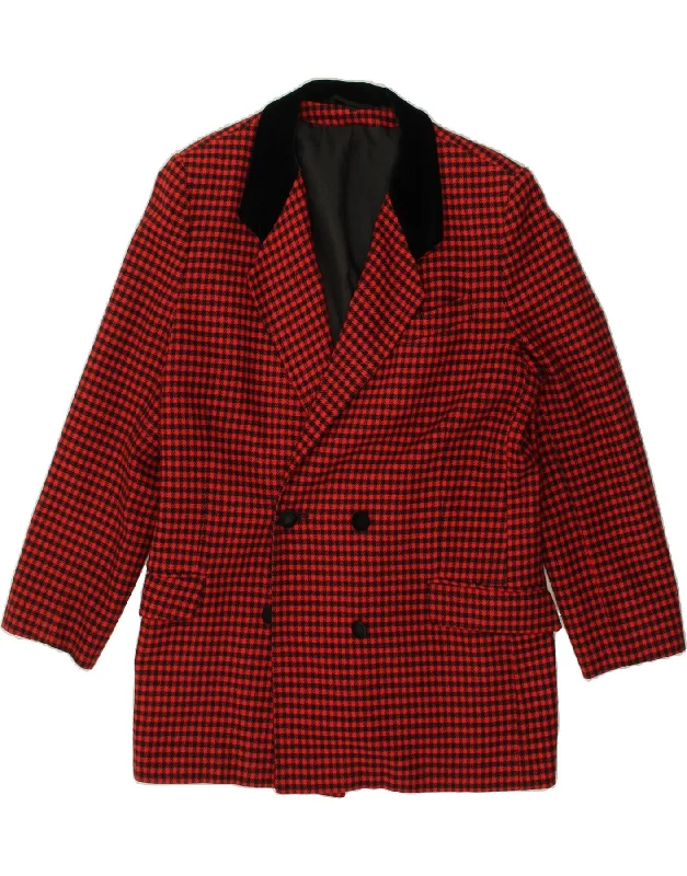 Men's Coats for LayeringVINTAGE Mens Double Breasted Blazer Jacket UK 38 Medium Red Houndstooth Men's Coats for LayeringVINTAGE Mens Double Breasted Blazer Jacket UK 38 Medium Red Houndstooth