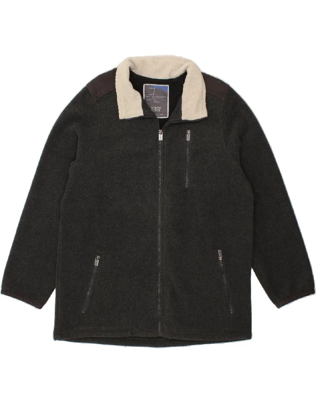 Men's Coats for WorkVINTAGE Mens Fleece Jacket UK 42 XL Grey Polyester