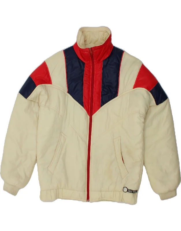 Men's Coats for HikingVINTAGE Mens Hooded Padded Jacket IT 52 XL Beige Colourblock Polyamide Men's Coats for HikingVINTAGE Mens Hooded Padded Jacket IT 52 XL Beige Colourblock Polyamide