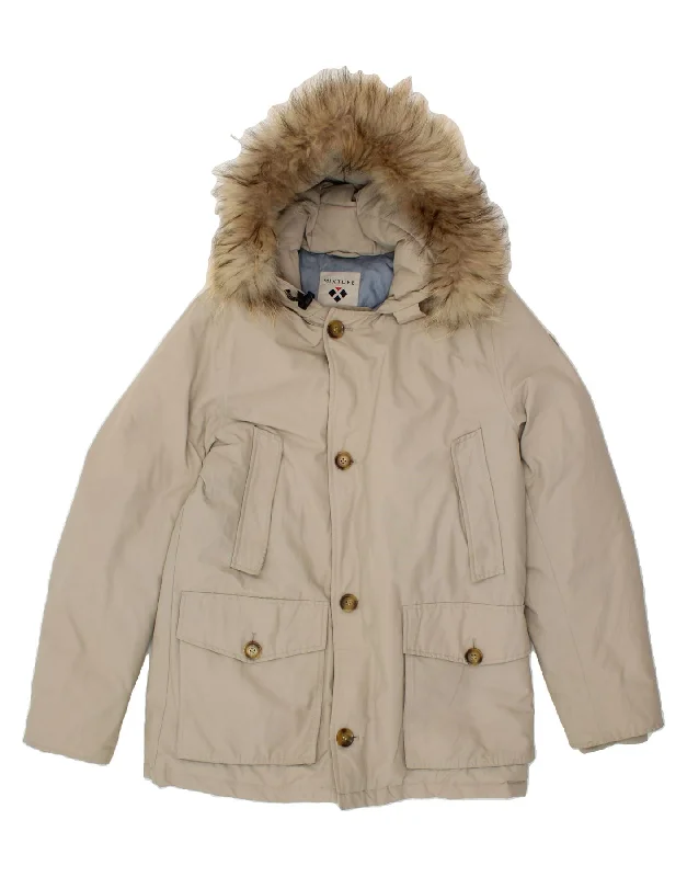 Men's Coats with Embroidered DetailsVINTAGE Mens Hooded Padded Jacket UK 38 Medium Beige Cotton Men's Coats with Embroidered DetailsVINTAGE Mens Hooded Padded Jacket UK 38 Medium Beige Cotton