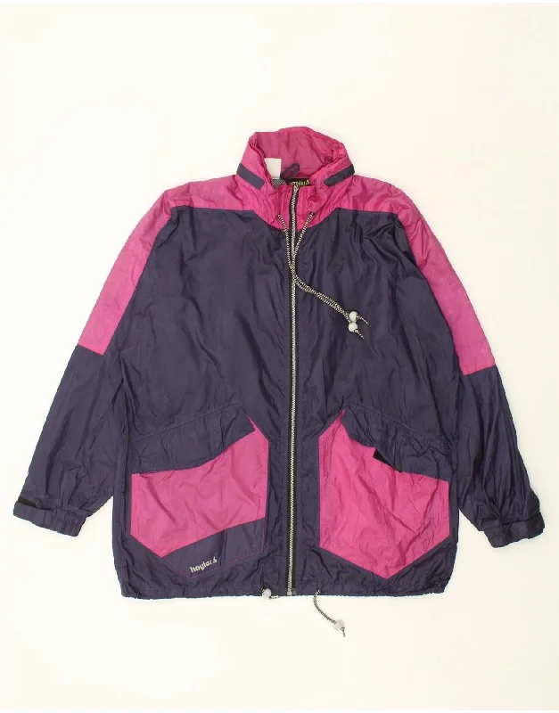 Men's Coats for Outdoor ActivitiesVINTAGE Mens Hooded Rain Jacket UK 40 Large Navy Blue Colourblock Men's Coats for Outdoor ActivitiesVINTAGE Mens Hooded Rain Jacket UK 40 Large Navy Blue Colourblock