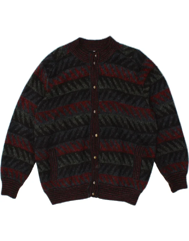 Men's Coats with Vintage StyleVINTAGE Mens Knit Bomber Jacket EU 52 XL Multicoloured Fair Isle