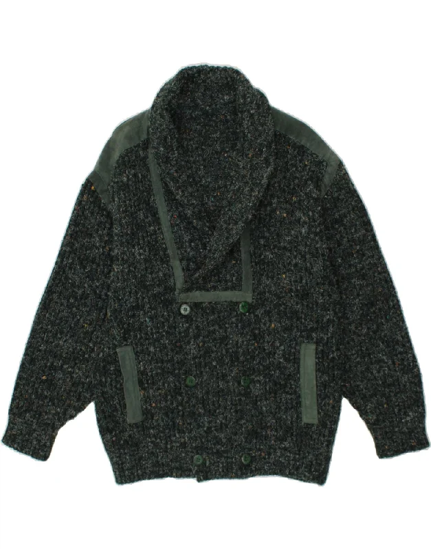 Warm Men's Down JacketsVINTAGE Mens Knit Bomber Jacket UK 36 Small Green Flecked