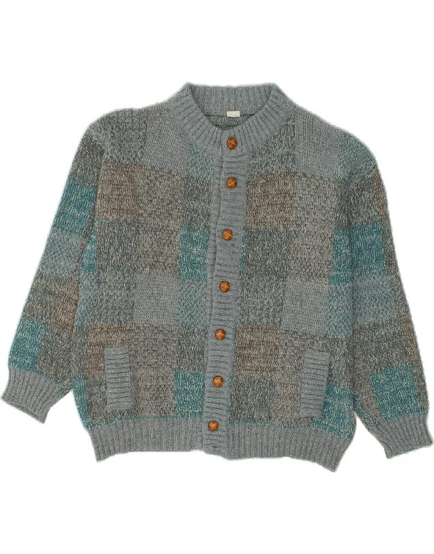 Men's Coats with ZippersVINTAGE Mens Knit Bomber Jacket UK 40 Large Blue Geometric Wool Men's Coats with ZippersVINTAGE Mens Knit Bomber Jacket UK 40 Large Blue Geometric Wool