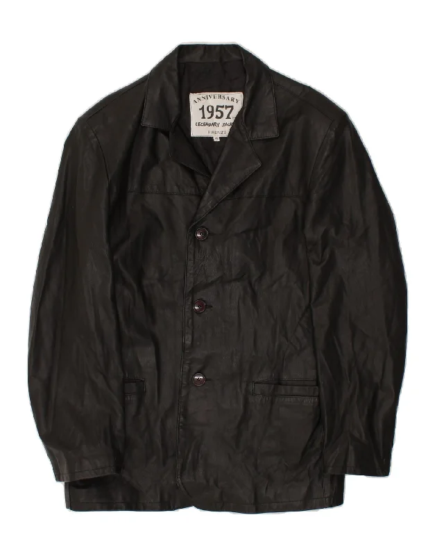 Practical Men's RaincoatsVINTAGE Mens Leather Jacket IT 48 Medium Brown