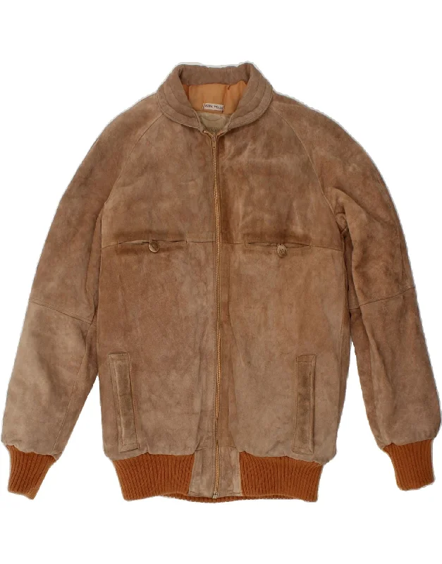 Men's Coats with Wind-Resistant FabricVINTAGE Mens Leather Jacket IT 48 Medium Brown Leather Men's Coats with Wind-Resistant FabricVINTAGE Mens Leather Jacket IT 48 Medium Brown Leather