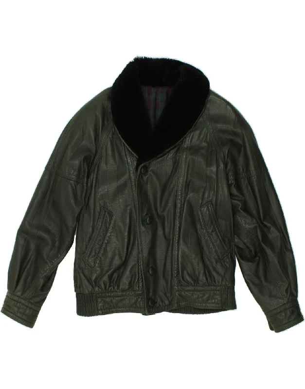 Men's Coats with Ripstop FabricVINTAGE Mens Leather Jacket UK 38 Medium Black