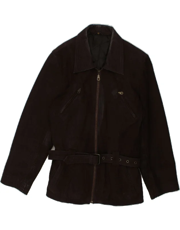 Men's Coats with PocketsVINTAGE Mens Leather Jacket UK 40 Large Brown Leather