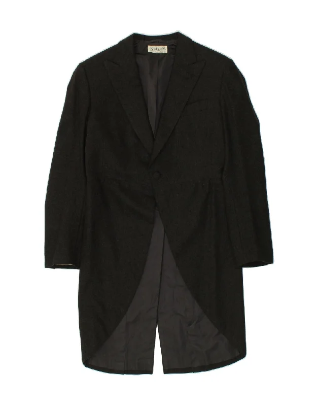Men's Coats for Cold WeatherVINTAGE Mens Longline 1 Button Blazer Jacket UK 34 XS Black Men's Coats for Cold WeatherVINTAGE Mens Longline 1 Button Blazer Jacket UK 34 XS Black