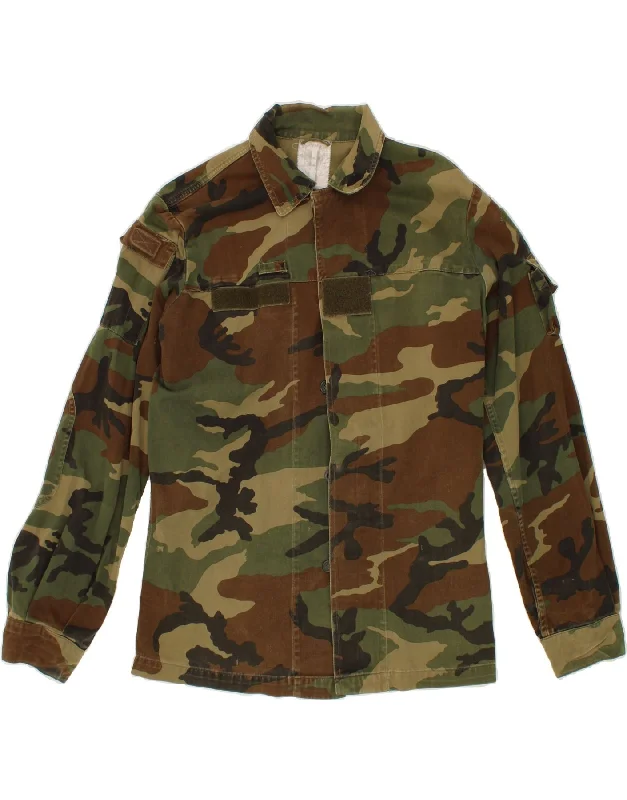 Men's Coats for SnowshoeingVINTAGE Mens Military Jacket UK 36 Small Green Camouflage