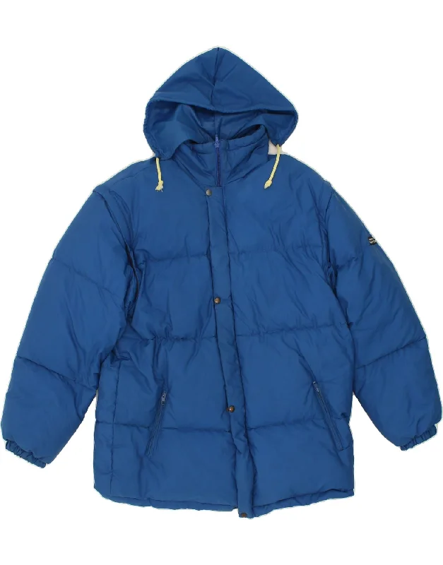 Affordable Men's Winter CoatsVINTAGE Mens Padded Jacket UK 42 XL Blue Polyester