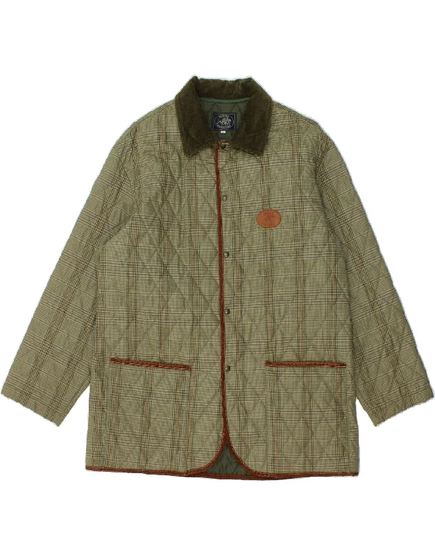 Men's Coats for LayeringVINTAGE Mens Quilted Jacket UK 40 Large Green Striped Polyester Men's Coats for LayeringVINTAGE Mens Quilted Jacket UK 40 Large Green Striped Polyester