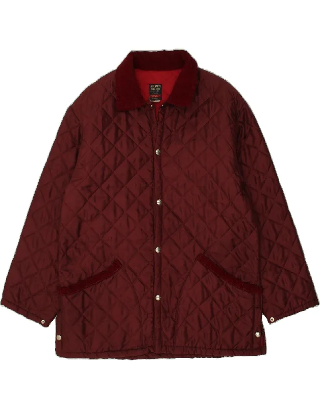 Men's Coats for Mild WeatherVINTAGE Mens Quilted Jacket UK 42 XL Maroon Polyester