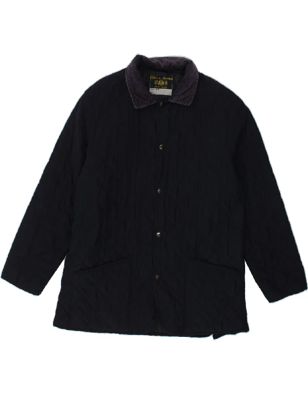 Men's Coats with Slim FitsVINTAGE Mens Quilted Jacket UK 42 XL Navy Blue