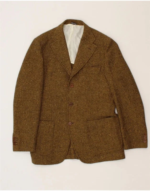 Men's Coats for Formal EventsVINTAGE Mens Slim 3 Button Blazer Jacket IT 52 XL Brown Flecked Wool