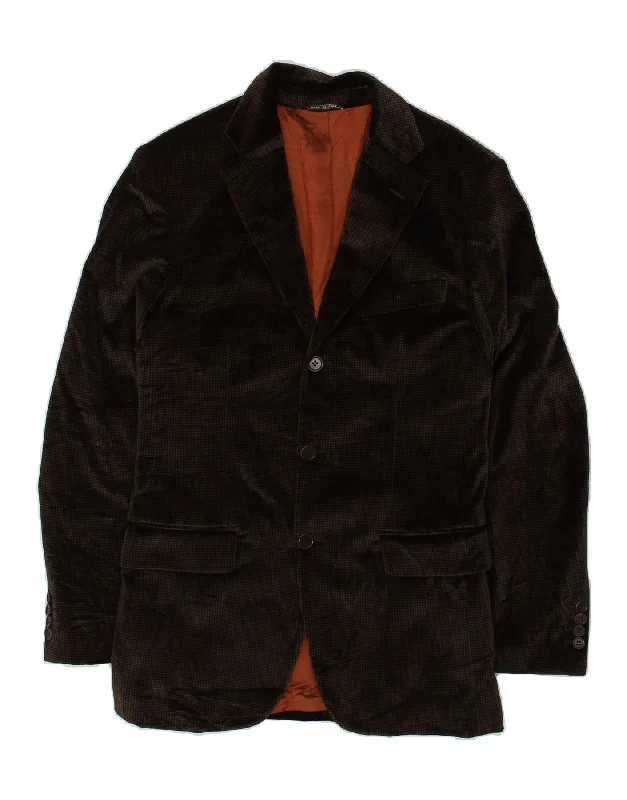 Men's Coats for SnowboardingVINTAGE Mens Velvet 3 Button Blazer Jacket UK 36 Small Brown Check Men's Coats for SnowboardingVINTAGE Mens Velvet 3 Button Blazer Jacket UK 36 Small Brown Check