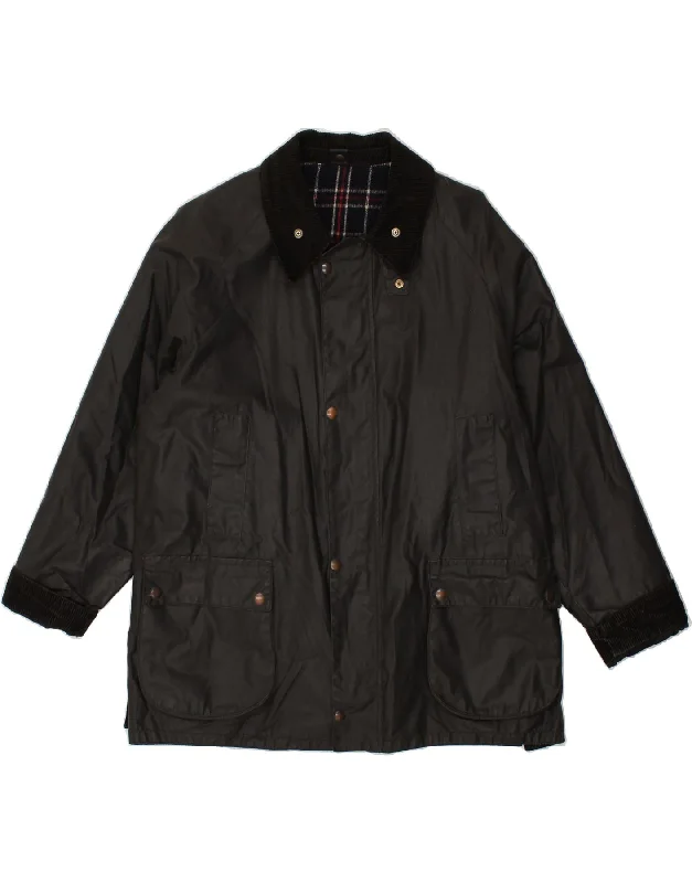 Men's Coats for Tall MenVINTAGE Mens Waxed Cotton Jacket UK 40 Large Black