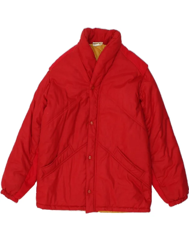 Men's Coats for AutumnVINTAGE Mens Windbreaker Jacket EU 46 Small Red Cotton