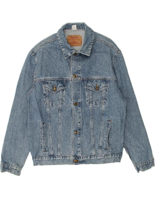 Classic Men's Trench CoatsWAMPUM Mens Denim Jacket UK 38 Medium Blue Cotton