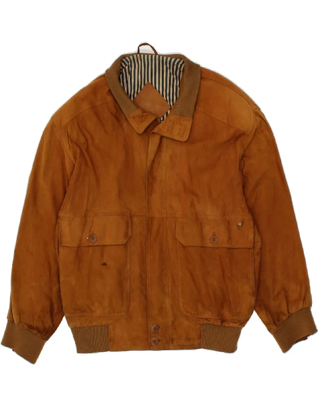 Men's Coats for Everyday WearWERTHER Mens Suede Bomber Jacket UK 42 XL Brown Suede