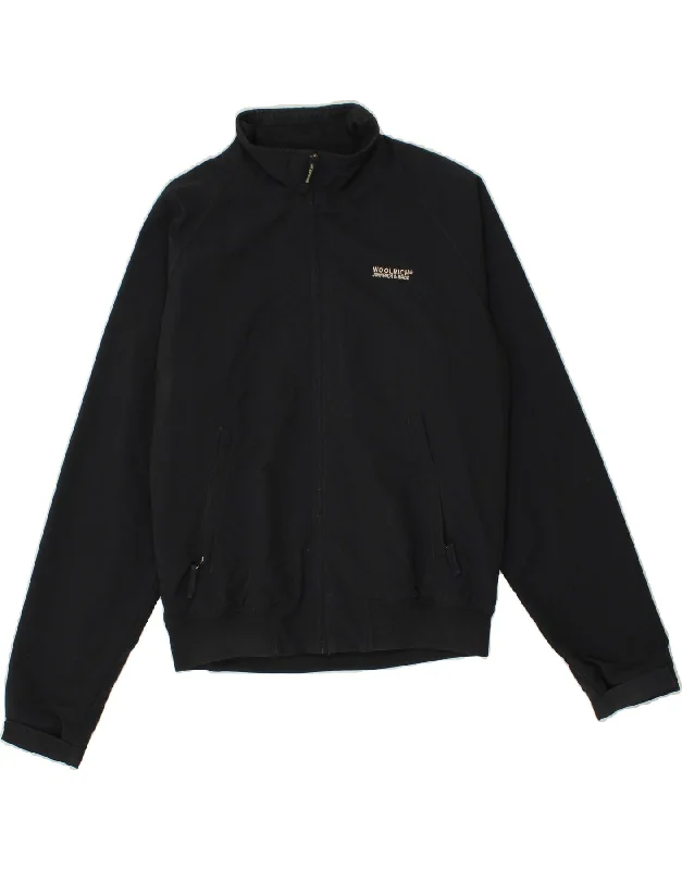 Men's Coats with Magnetic ClosuresWOOLRICH Mens Bomber Jacket UK 40 Large Navy Blue