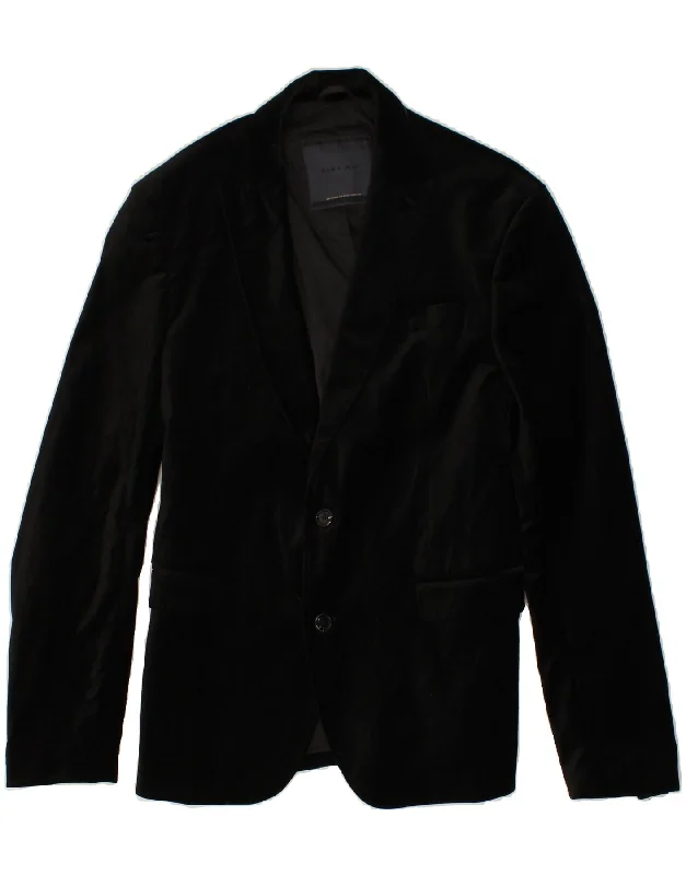 Men's Coats with VentilationZARA Mens 2 Button Blazer Jacket UK 36 Small Black Cotton Men's Coats with VentilationZARA Mens 2 Button Blazer Jacket UK 36 Small Black Cotton